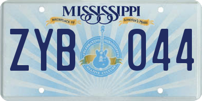 MS license plate ZYB044