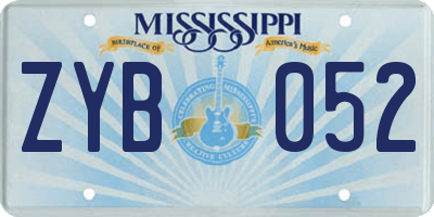 MS license plate ZYB052
