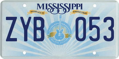 MS license plate ZYB053