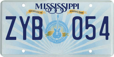 MS license plate ZYB054