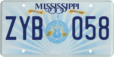 MS license plate ZYB058