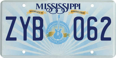 MS license plate ZYB062