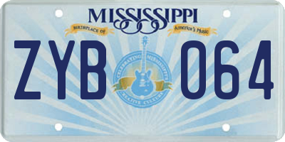 MS license plate ZYB064