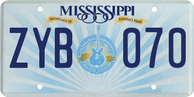 MS license plate ZYB070