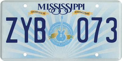 MS license plate ZYB073