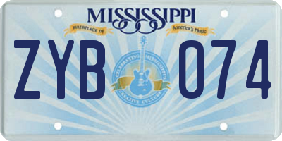 MS license plate ZYB074