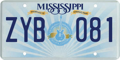 MS license plate ZYB081
