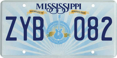 MS license plate ZYB082