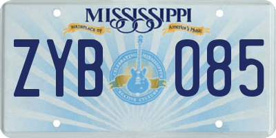 MS license plate ZYB085