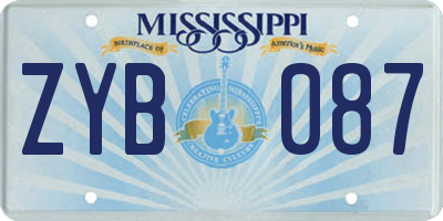 MS license plate ZYB087