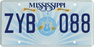 MS license plate ZYB088