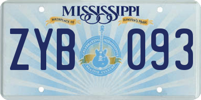 MS license plate ZYB093