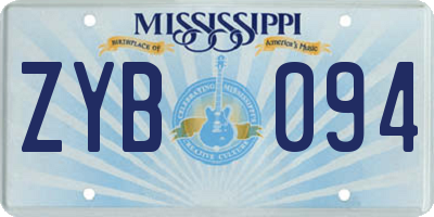 MS license plate ZYB094