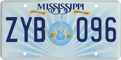 MS license plate ZYB096