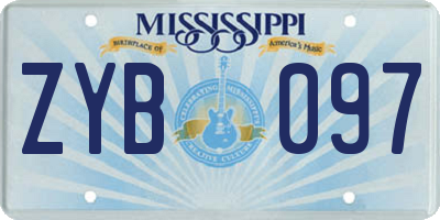 MS license plate ZYB097