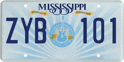 MS license plate ZYB101