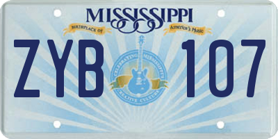 MS license plate ZYB107
