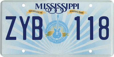 MS license plate ZYB118