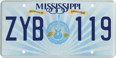 MS license plate ZYB119