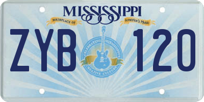 MS license plate ZYB120