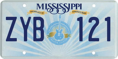 MS license plate ZYB121