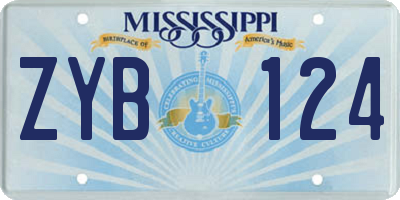 MS license plate ZYB124