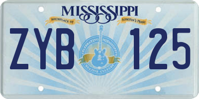 MS license plate ZYB125