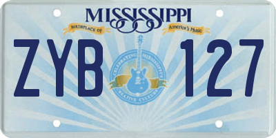 MS license plate ZYB127