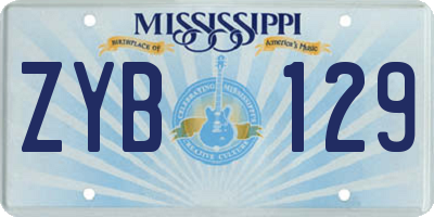 MS license plate ZYB129