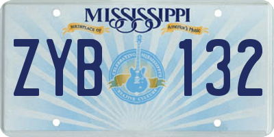 MS license plate ZYB132