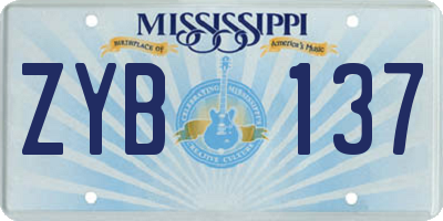 MS license plate ZYB137