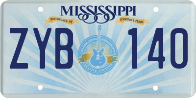MS license plate ZYB140