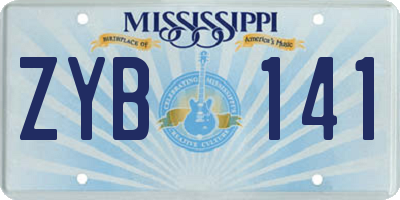 MS license plate ZYB141