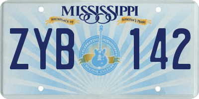 MS license plate ZYB142