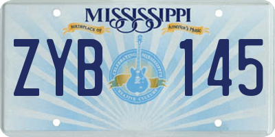 MS license plate ZYB145