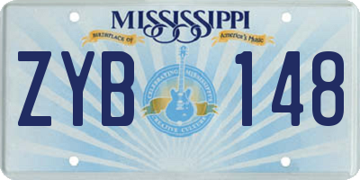 MS license plate ZYB148