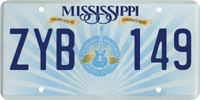 MS license plate ZYB149