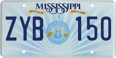 MS license plate ZYB150