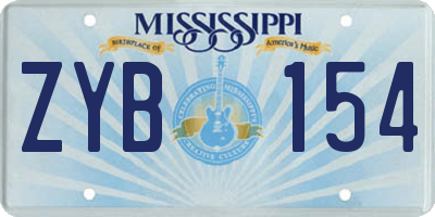MS license plate ZYB154