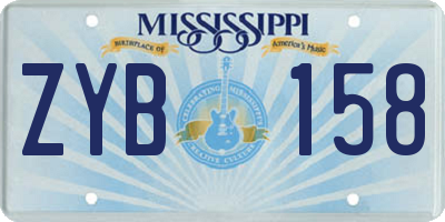 MS license plate ZYB158