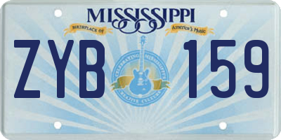 MS license plate ZYB159