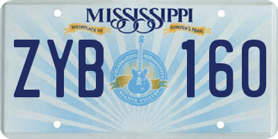 MS license plate ZYB160