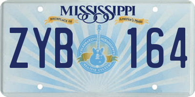 MS license plate ZYB164