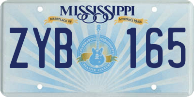 MS license plate ZYB165
