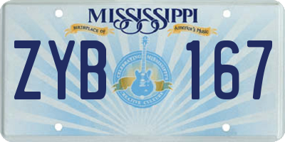 MS license plate ZYB167