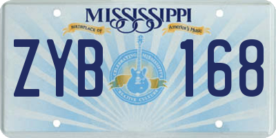 MS license plate ZYB168