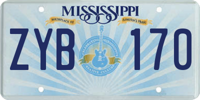 MS license plate ZYB170
