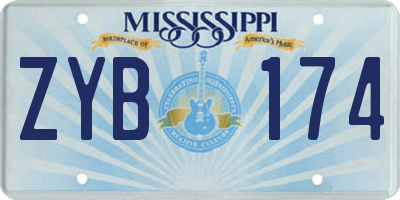 MS license plate ZYB174