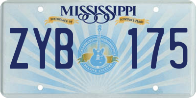 MS license plate ZYB175