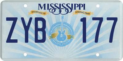 MS license plate ZYB177